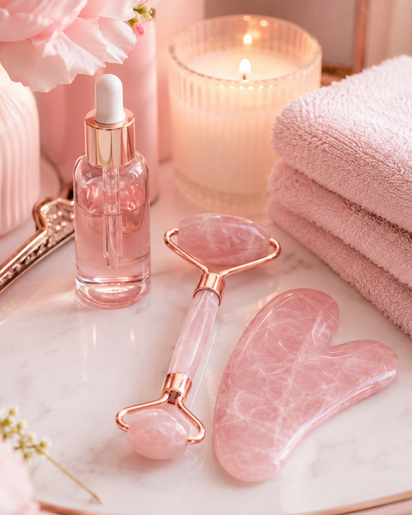 Rose Quartz Gua Sha Set