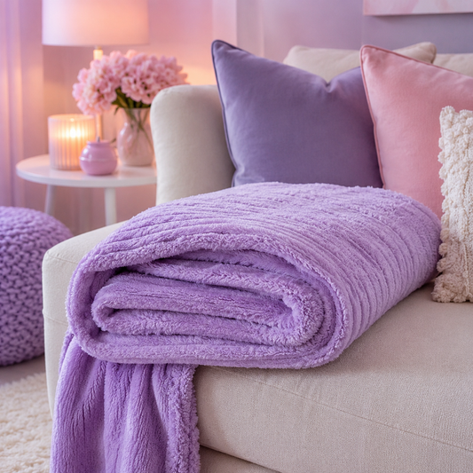 Lavender Plush Throw Blanket
