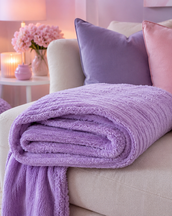Lavender Plush Throw Blanket